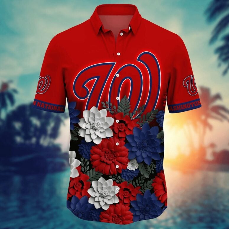 Washington Nationals Beachside Bliss Hawaiian Shirt - Welcome to 2 Aloha