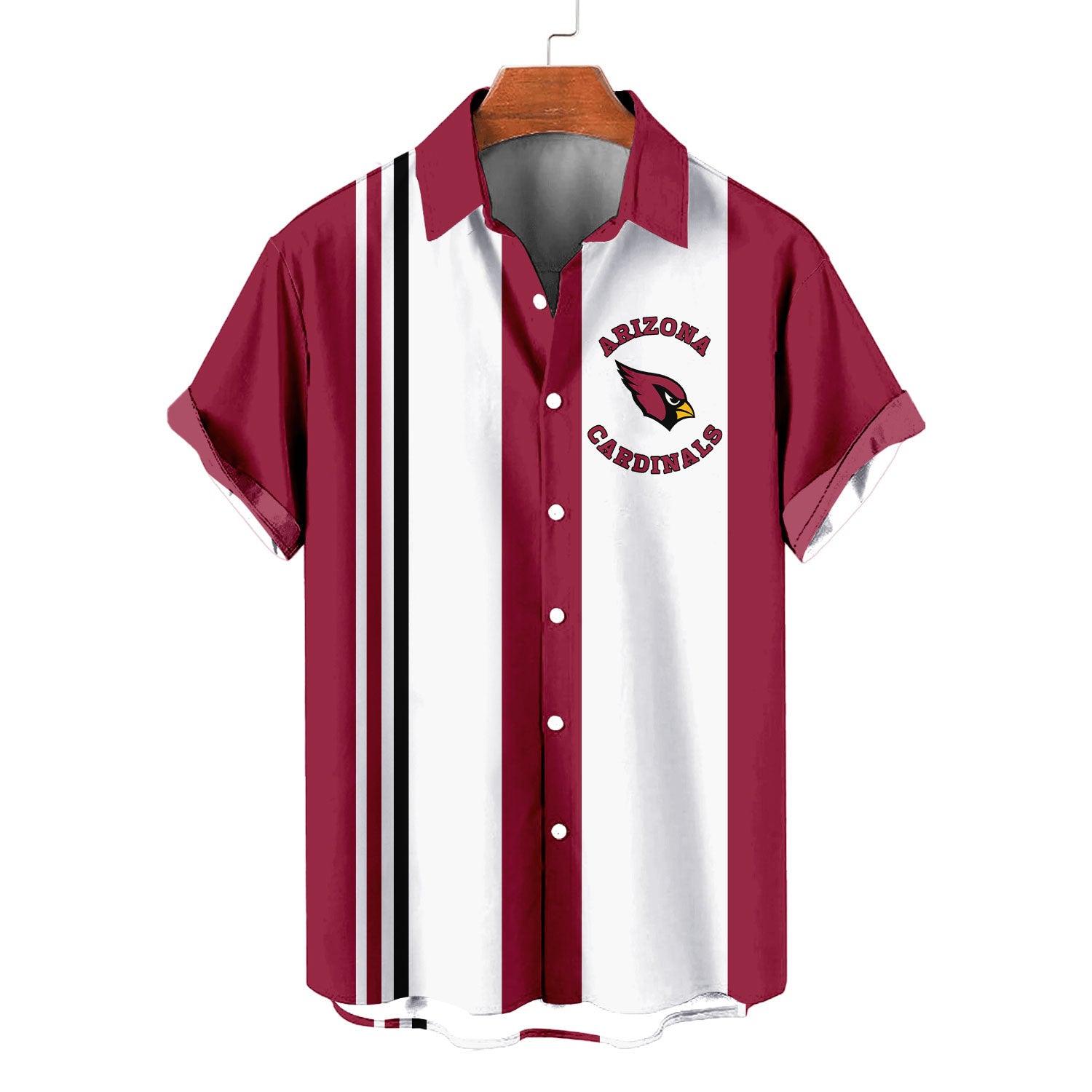 Arizona Cardinals Striped Short Hawaiian Shirt S1 - Welcome to 2 Aloha
