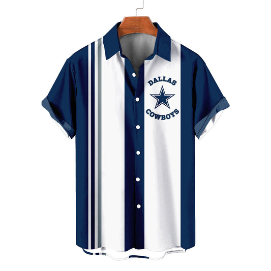Dallas Cowboys Striped Short Hawaiian Shirt S1 - Welcome to 2 Aloha