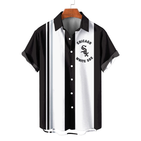 Chicago White Sox Striped Short Hawaiian Shirt MLB S1 - Welcome to 2 Aloha