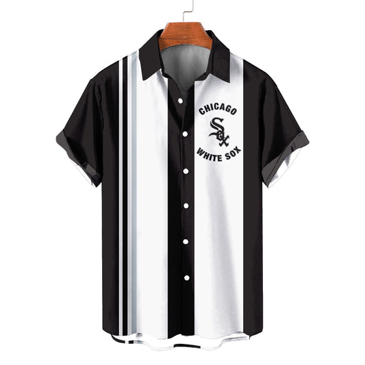 Chicago White Sox Striped Short Hawaiian Shirt MLB S1 - Welcome to 2 Aloha