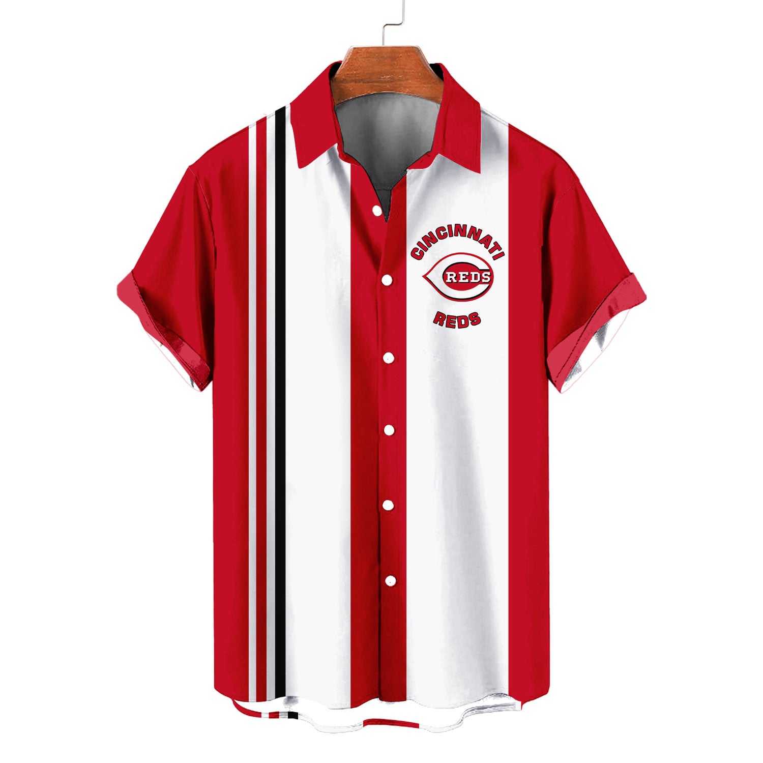 Cincinnati Reds Striped Short Hawaiian Shirt MLB S1 - Welcome to 2 Aloha