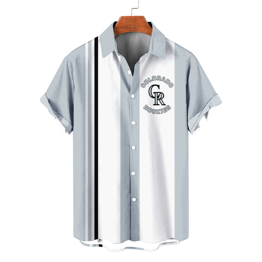 Colorado Rockies Striped Short Hawaiian Shirt MLB S1 - Welcome to 2 Aloha