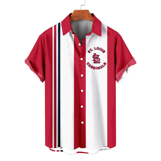 St. Louis Cardinals Striped Short Hawaiian Shirt MLB S1 - Welcome to 2 Aloha