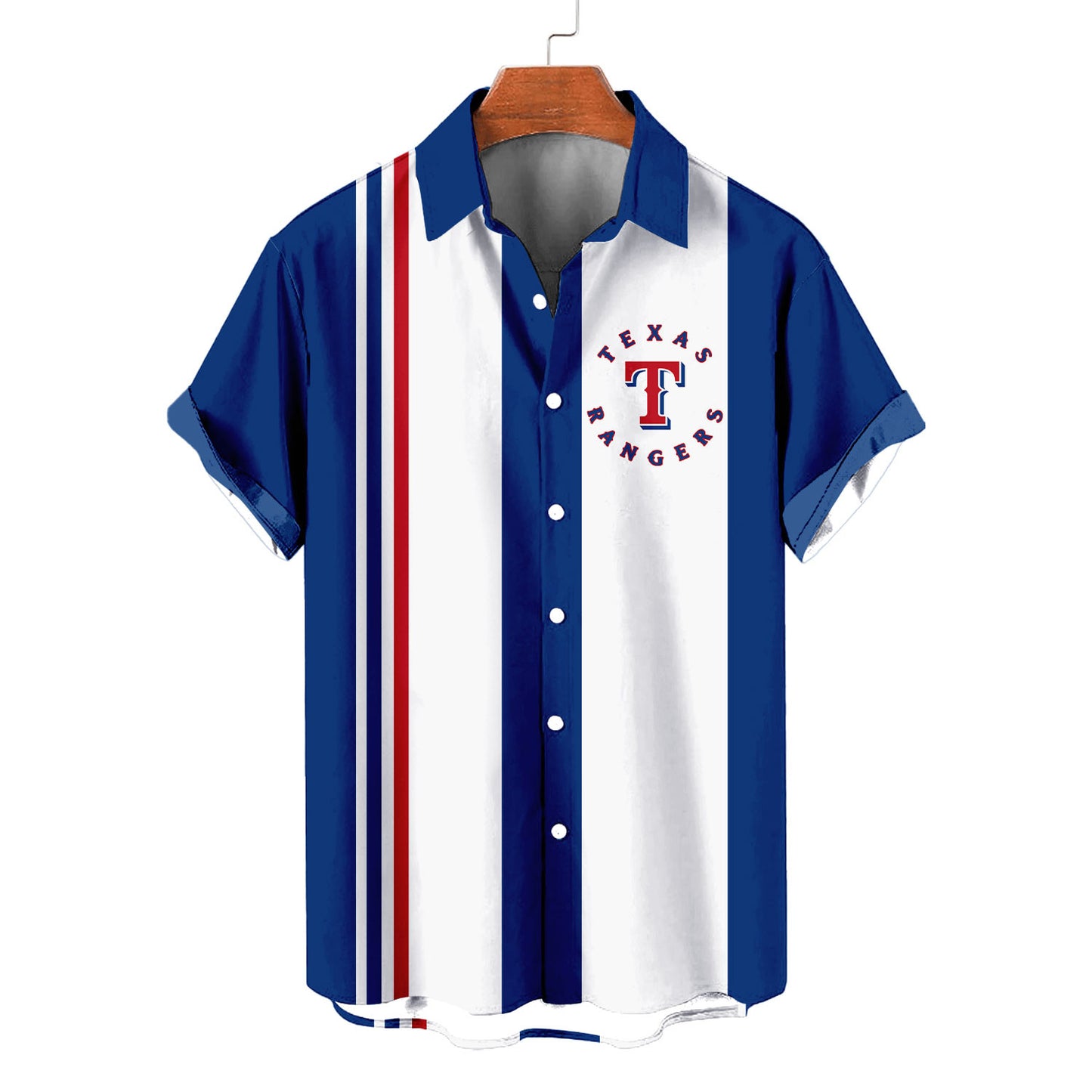 Texas Rangers Striped Short Hawaiian Shirt MLB S1 - Welcome to 2 Aloha