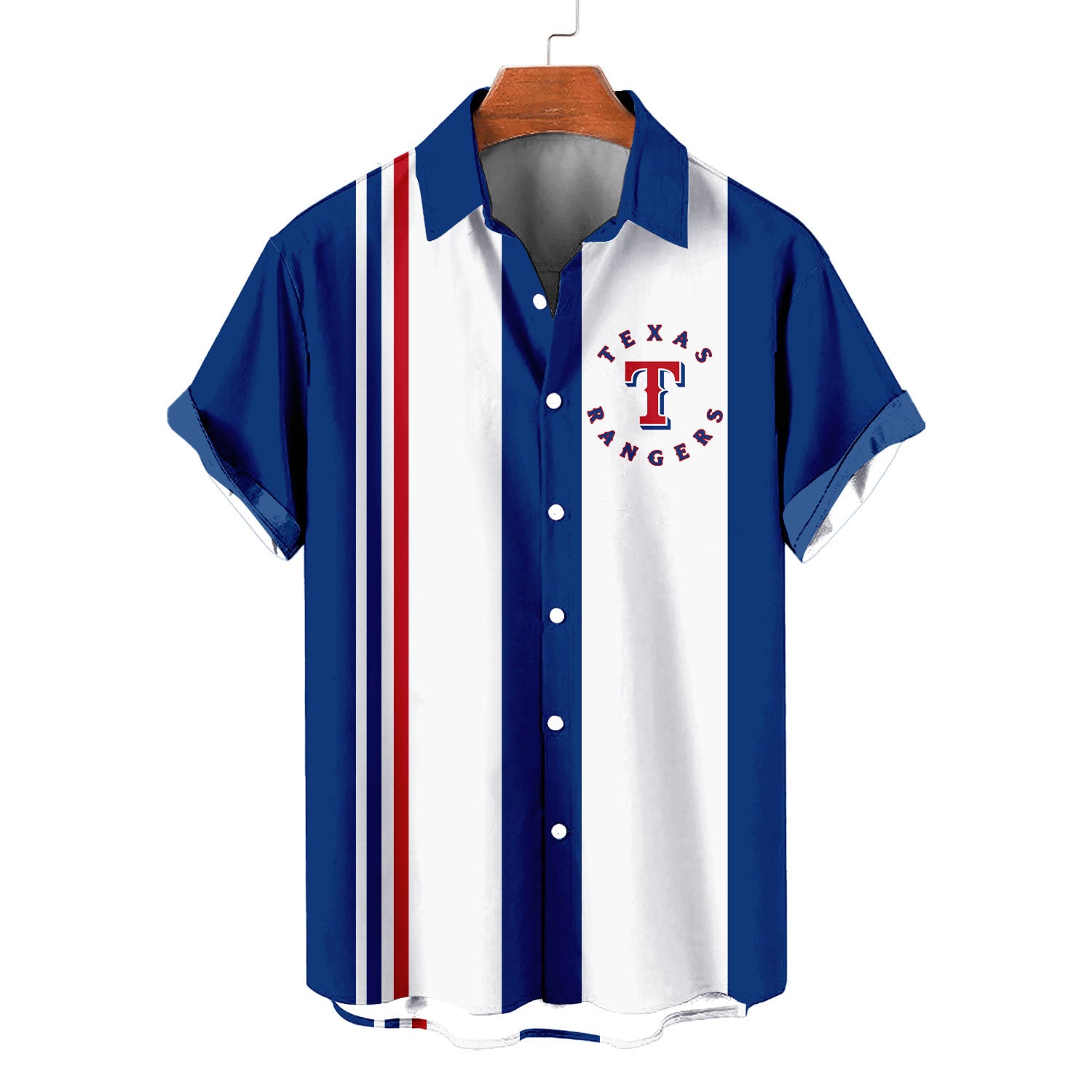 Texas Rangers Striped Short Hawaiian Shirt MLB S1 - Welcome to 2 Aloha