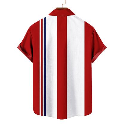 Washington Nationals Striped Short Hawaiian Shirt MLB S1 - Welcome to 2 Aloha