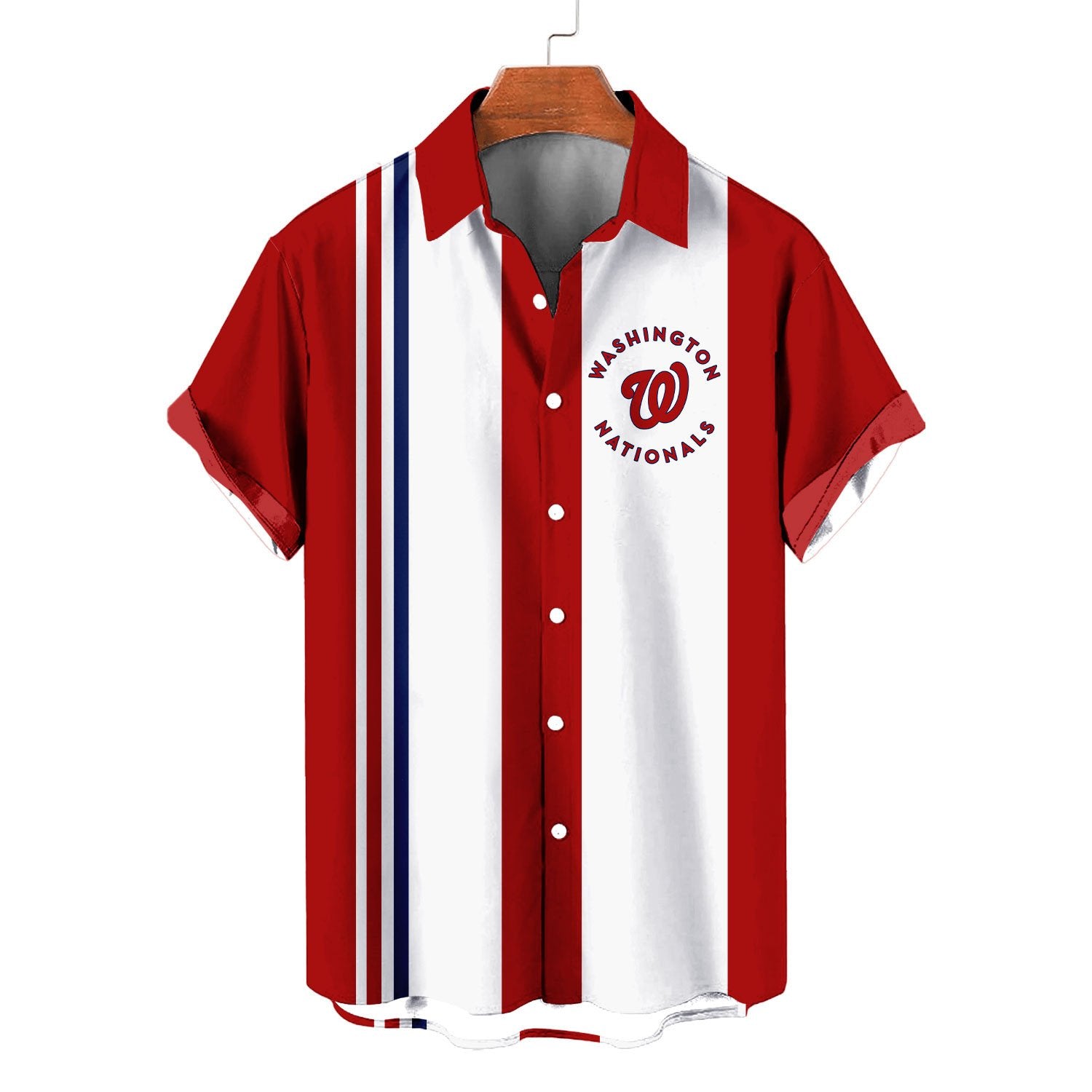 Washington Nationals Striped Short Hawaiian Shirt MLB S1 - Welcome to 2 Aloha