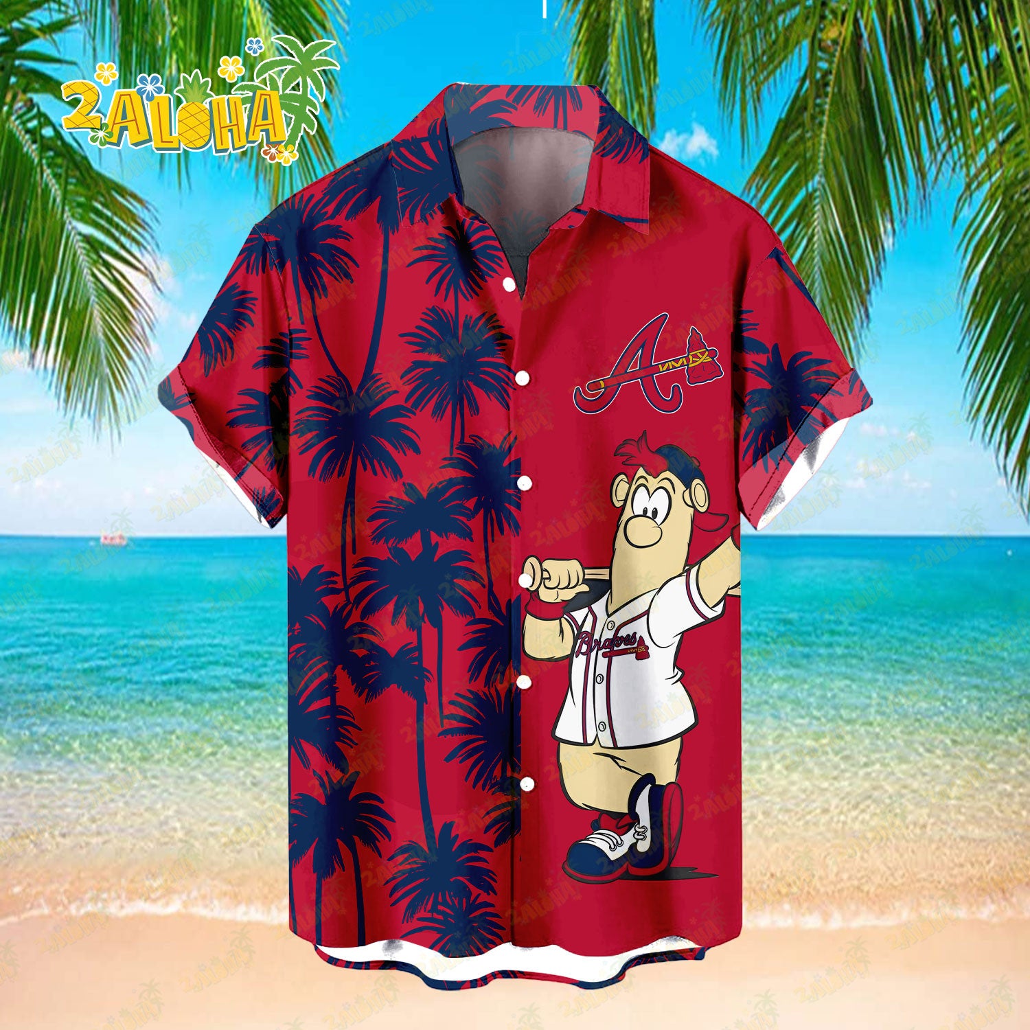 Atlanta Braves Tropic Coconut Tree Hawaiian Shirt MLB S2 - Welcome to 2 Aloha