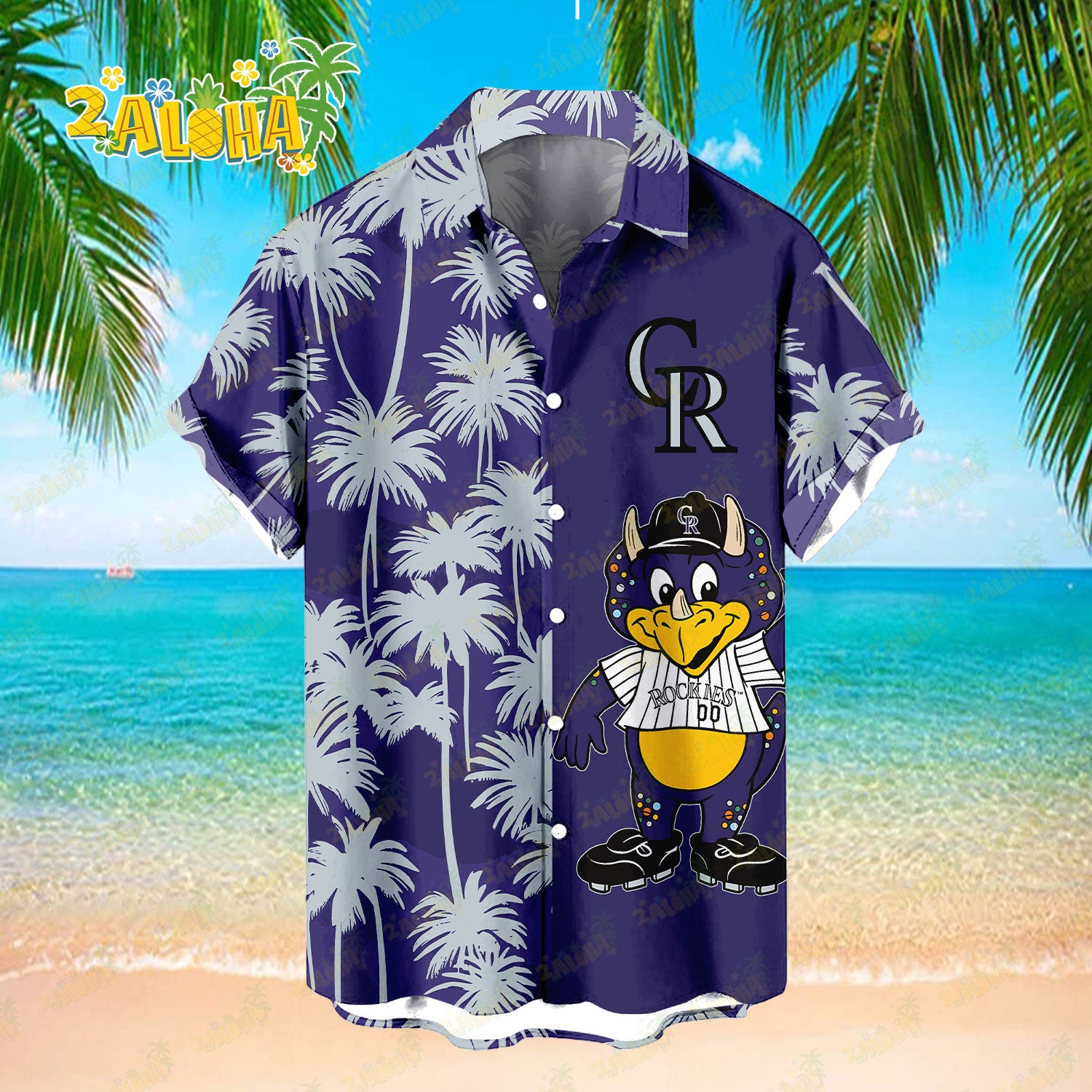 Colorado Rockies Tropic Coconut Tree Hawaiian Shirt MLB S2 - Welcome to 2 Aloha