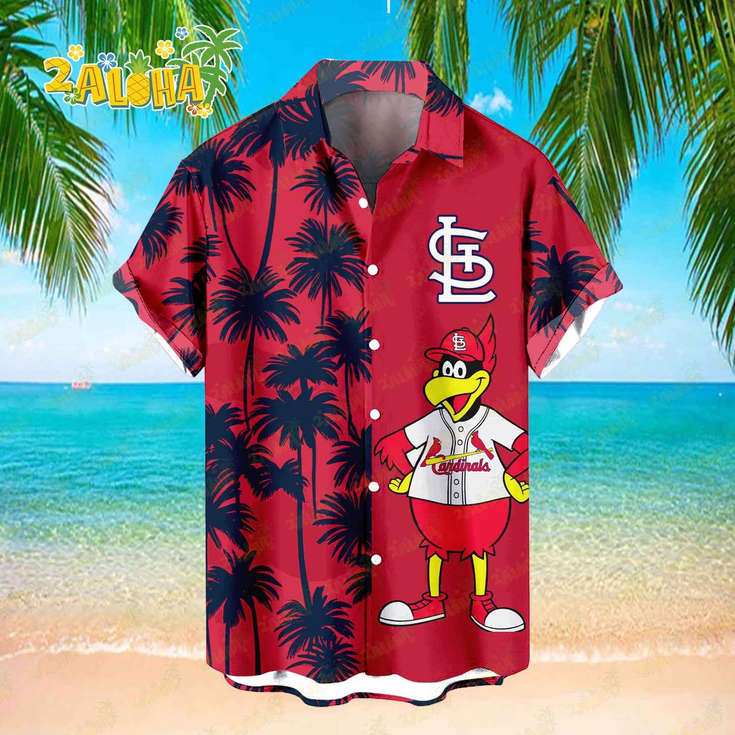 St. Louis Cardinals Tropic Coconut Tree Hawaiian Shirt MLB S2 - Welcome to 2 Aloha
