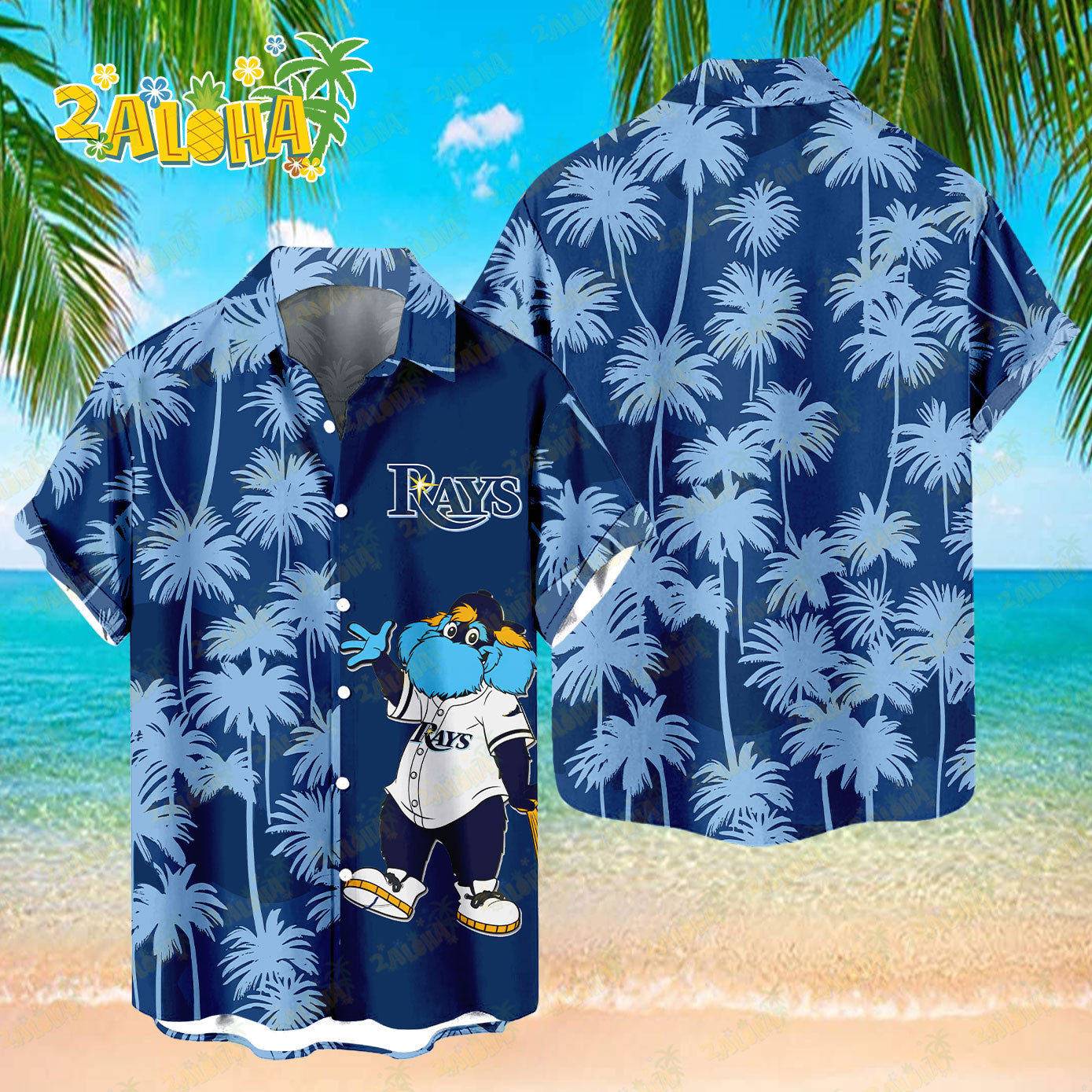 Tampa Bay Rays Tropic Coconut Tree Hawaiian Shirt MLB S2 - Welcome to 2 Aloha
