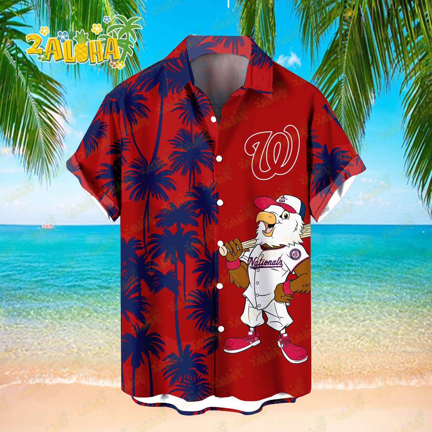 Washington Nationals Tropic Coconut Tree Hawaiian Shirt MLB S2 - Welcome to 2 Aloha