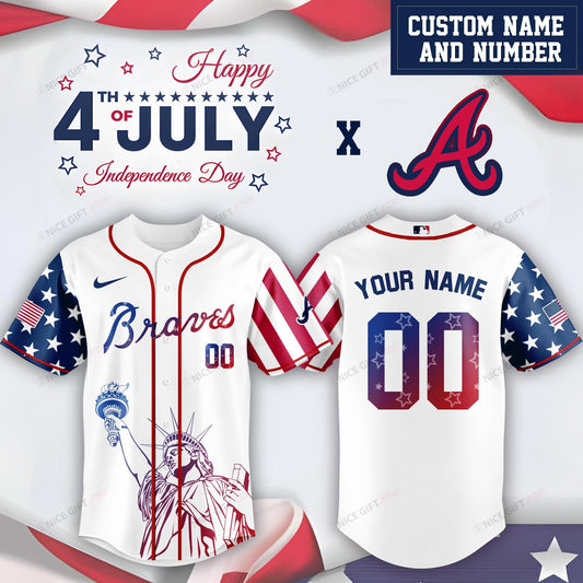 Atlanta Braves (Your Name & Number) Baseball Jersey Nicegift BBJ-Y2S6