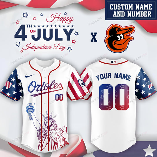 Baltimore Orioles (Your Name & Number) Baseball Jersey Nicegift BBJ-V7H8