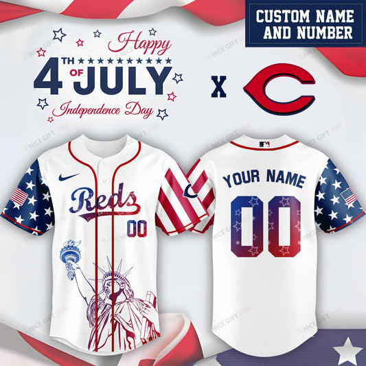 Cincinnati Reds (Your Name & Number) Baseball Jersey Nicegift BBJ-J0T7
