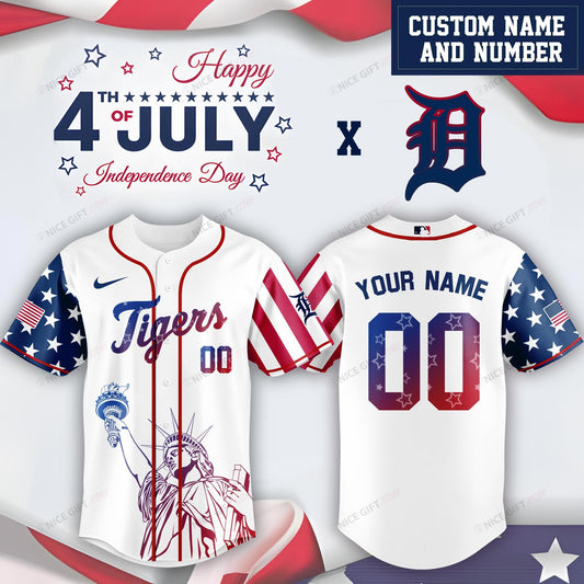 Detroit Tigers (Your Name & Number) Baseball Jersey Nicegift BBJ-T8L4