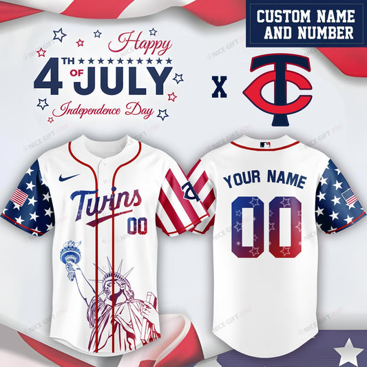 Minnesota Twins (Your Name & Number) Baseball Jersey Nicegift BBJ-N4D8