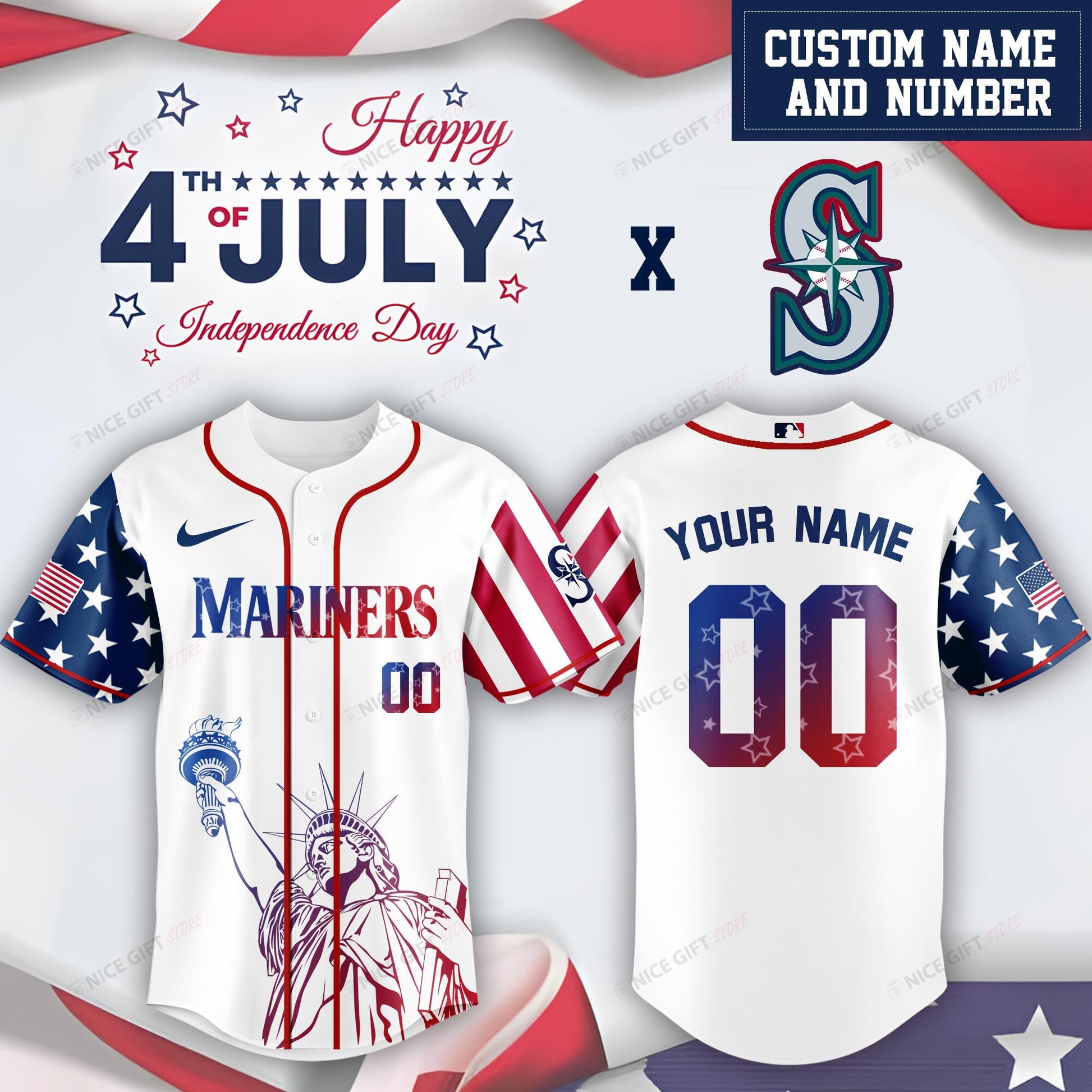 Seattle Mariners (Your Name & Number) Baseball Jersey Nicegift BBJ-E7V7