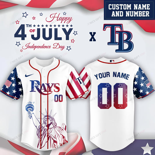 Tampa Bay Rays (Your Name & Number) Baseball Jersey Nicegift BBJ-R0M5