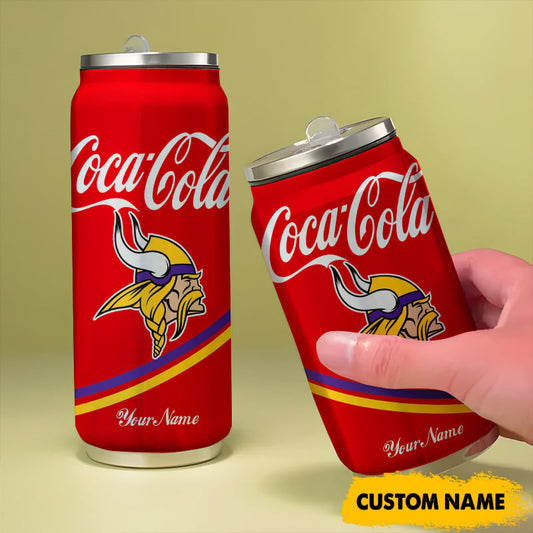 Minnesota Vikings NFL Teams Mix Coca Can Tumbler Custom Any Name Gifts