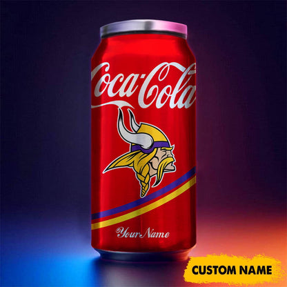 Minnesota Vikings NFL Teams Mix Coca Can Tumbler Custom Any Name Gifts