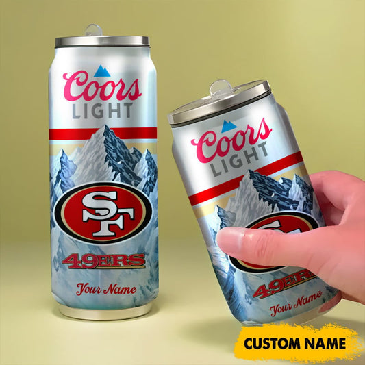 San Francisco 49ers American Football & CoorsLight Can Tumbler Custom Any Name Gifts