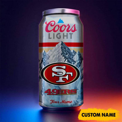 San Francisco 49ers American Football & CoorsLight Can Tumbler Custom Any Name Gifts