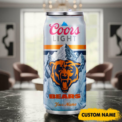 Chicago Bears American Football & CoorsLight Can Tumbler Custom Any Name Gifts