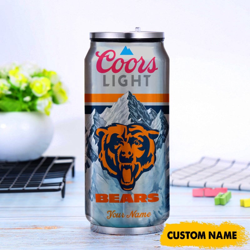 Chicago Bears American Football & CoorsLight Can Tumbler Custom Any Name Gifts