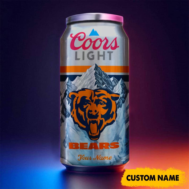 Chicago Bears American Football & CoorsLight Can Tumbler Custom Any Name Gifts