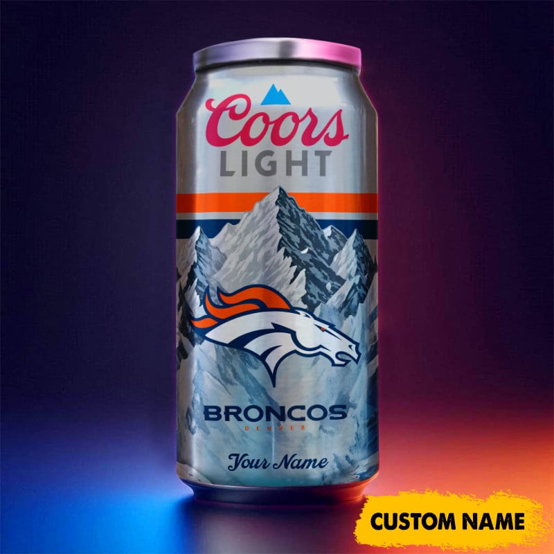 Denver Broncos American Football & CoorsLight Can Tumbler Custom Any Name Gifts