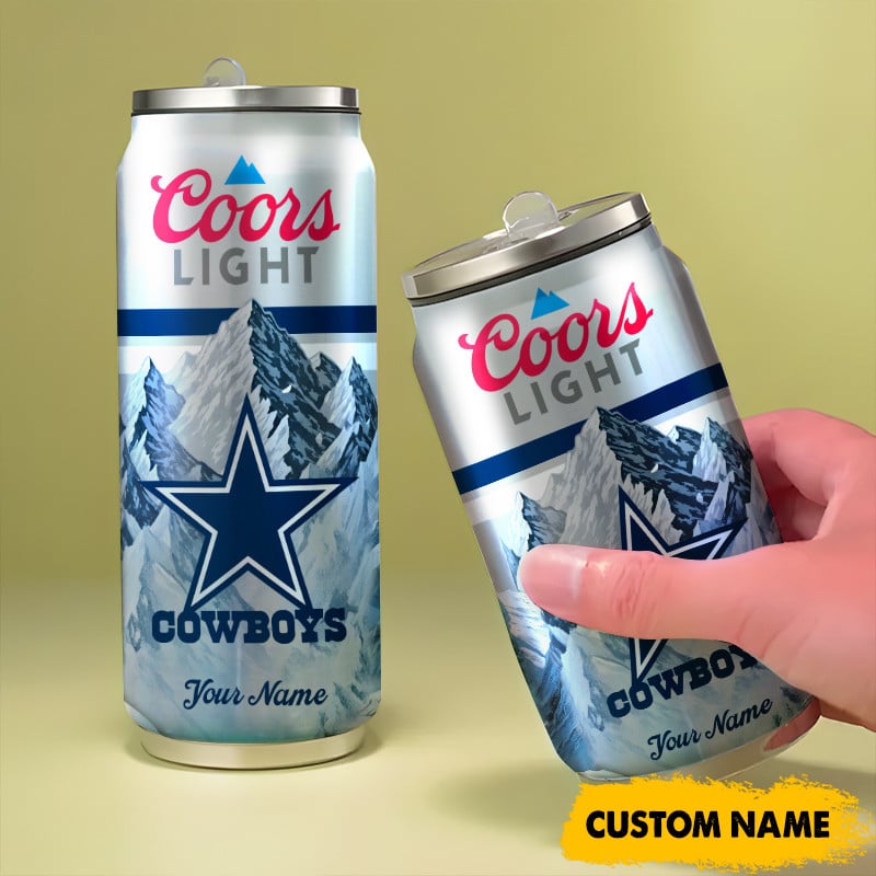 Dallas Cowboys American Football & CoorsLight Can Tumbler Custom Any Name Gifts