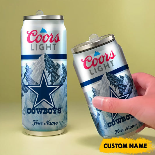 Dallas Cowboys American Football & CoorsLight Can Tumbler Custom Any Name Gifts
