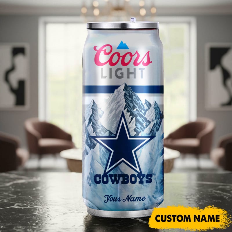 Dallas Cowboys American Football & CoorsLight Can Tumbler Custom Any Name Gifts