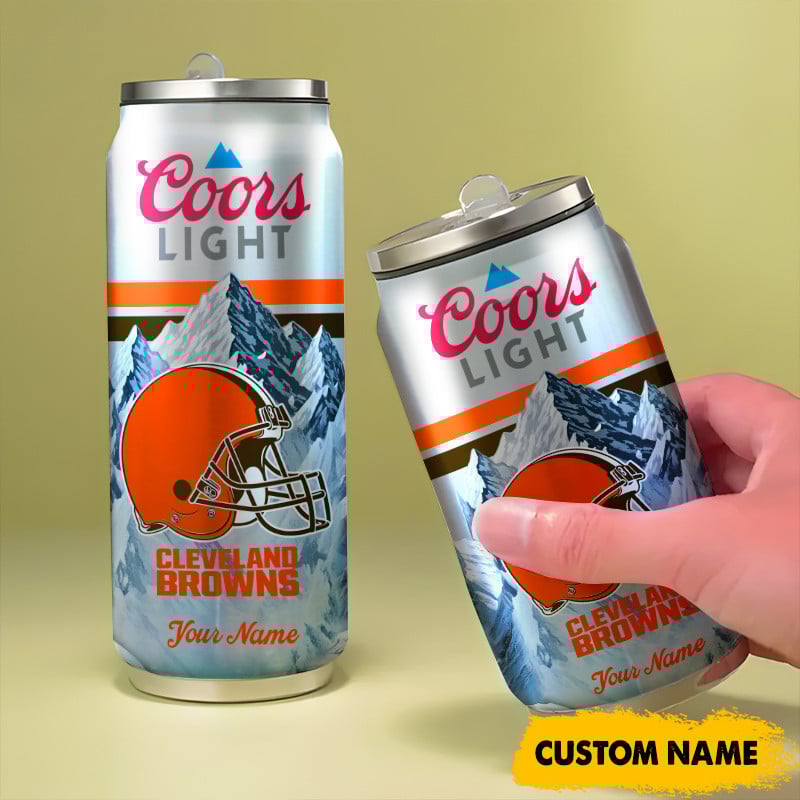 Cleveland Browns American Football & CoorsLight Can Tumbler Custom Any Name Gifts