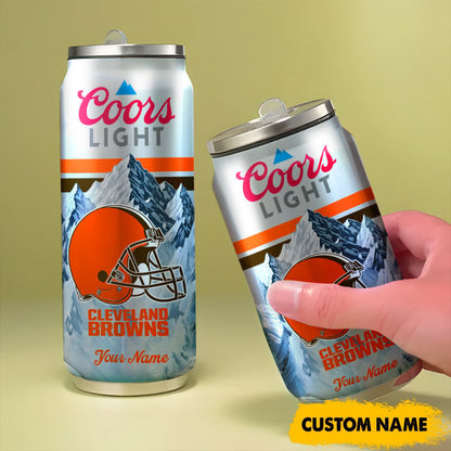 Cleveland Browns American Football & CoorsLight Can Tumbler Custom Any Name Gifts