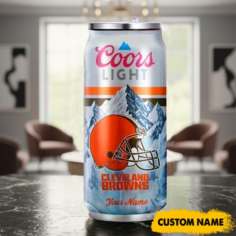 Cleveland Browns American Football & CoorsLight Can Tumbler Custom Any Name Gifts