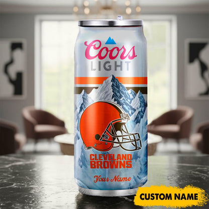 Cleveland Browns American Football & CoorsLight Can Tumbler Custom Any Name Gifts