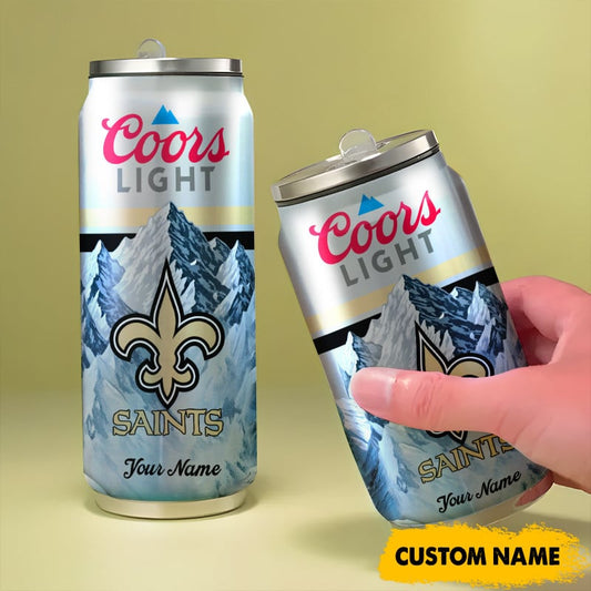 New Orleans Saints American Football & CoorsLight Can Tumbler Custom Any Name Gifts