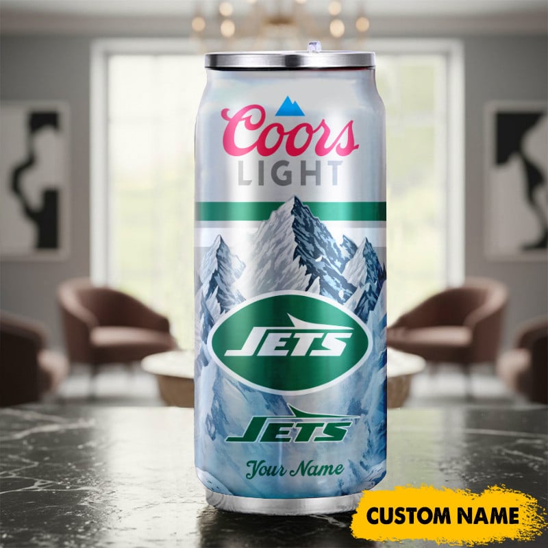 New York Jets American Football & CoorsLight Can Tumbler Custom Any Name Gifts