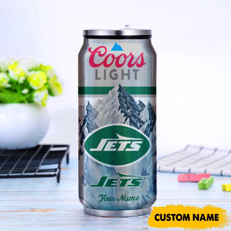 New York Jets American Football & CoorsLight Can Tumbler Custom Any Name Gifts