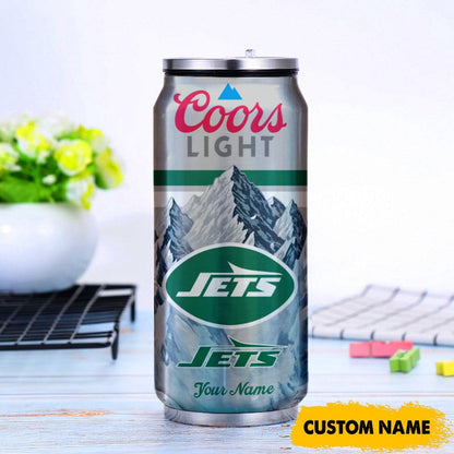 New York Jets American Football & CoorsLight Can Tumbler Custom Any Name Gifts