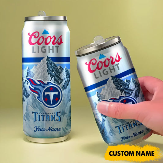 Tennessee Titans American Football & CoorsLight Can Tumbler Custom Any Name Gifts