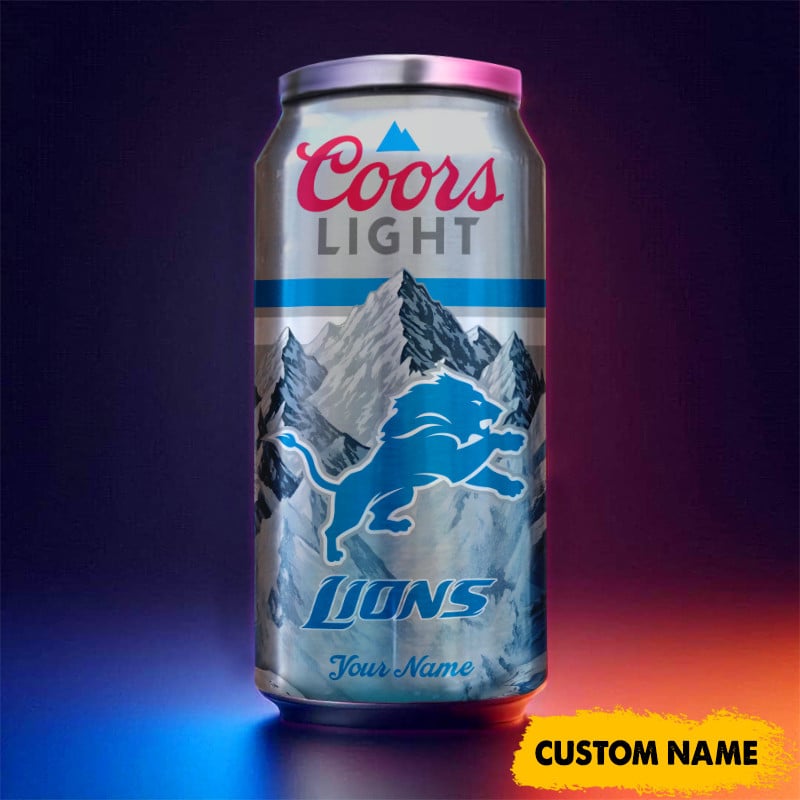 Detroit Lions American Football & CoorsLight Can Tumbler Custom Any Name Gifts