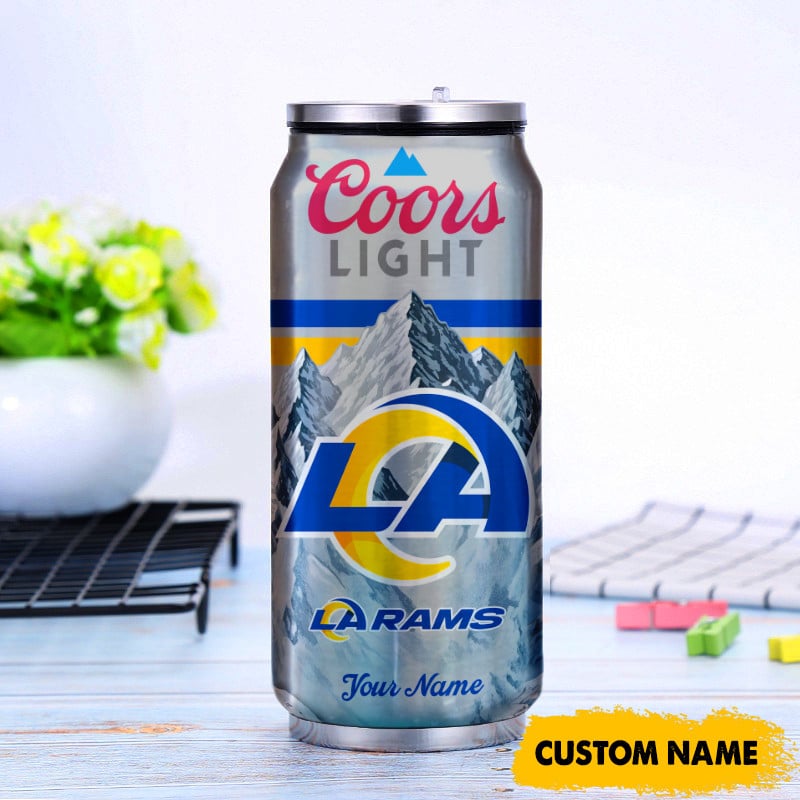 Los Angeles Rams American Football & CoorsLight Can Tumbler Custom Any Name Gifts