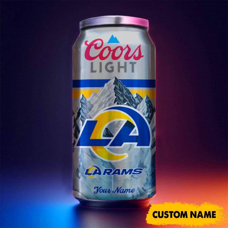 Los Angeles Rams American Football & CoorsLight Can Tumbler Custom Any Name Gifts