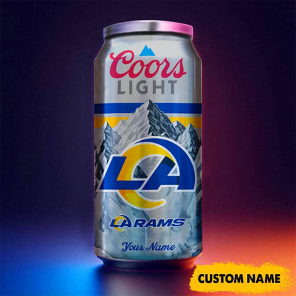 Los Angeles Rams American Football & CoorsLight Can Tumbler Custom Any Name Gifts