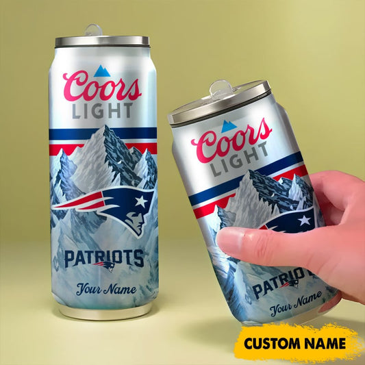 New England Patriots American Football & CoorsLight Can Tumbler Custom Any Name Gifts