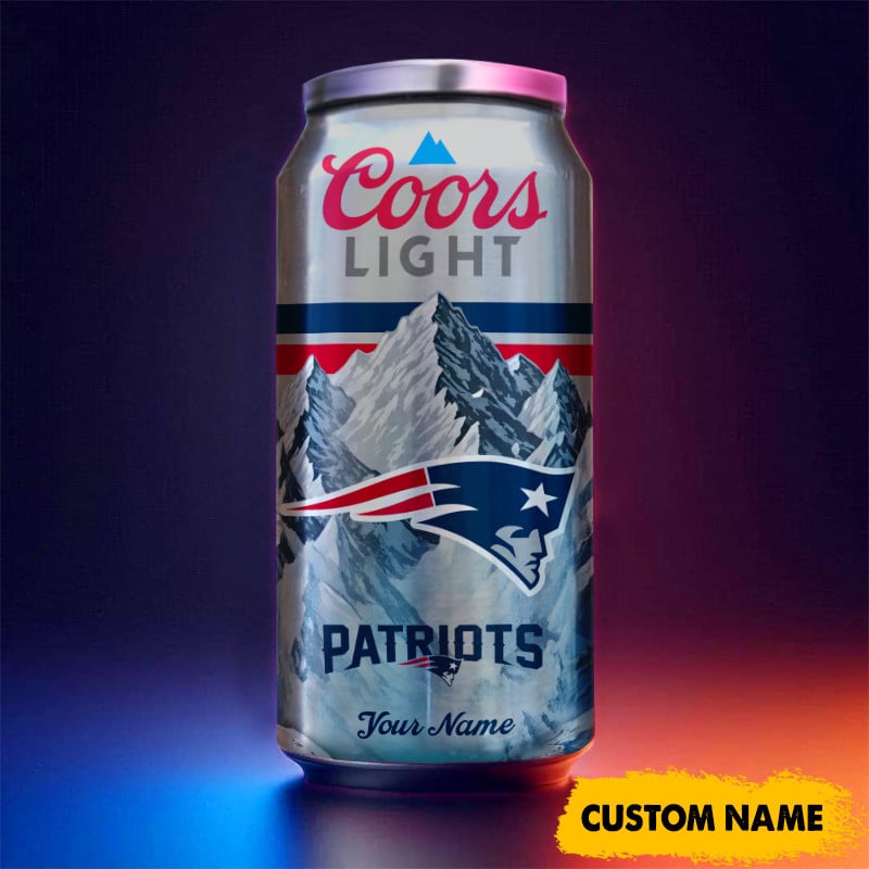 New England Patriots American Football & CoorsLight Can Tumbler Custom Any Name Gifts